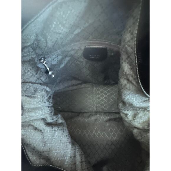 GUCCI NYLON & LEATHER HOBO W/BAMBOO HANDLE/SHOULDER STRAP - Picture 3 of 10